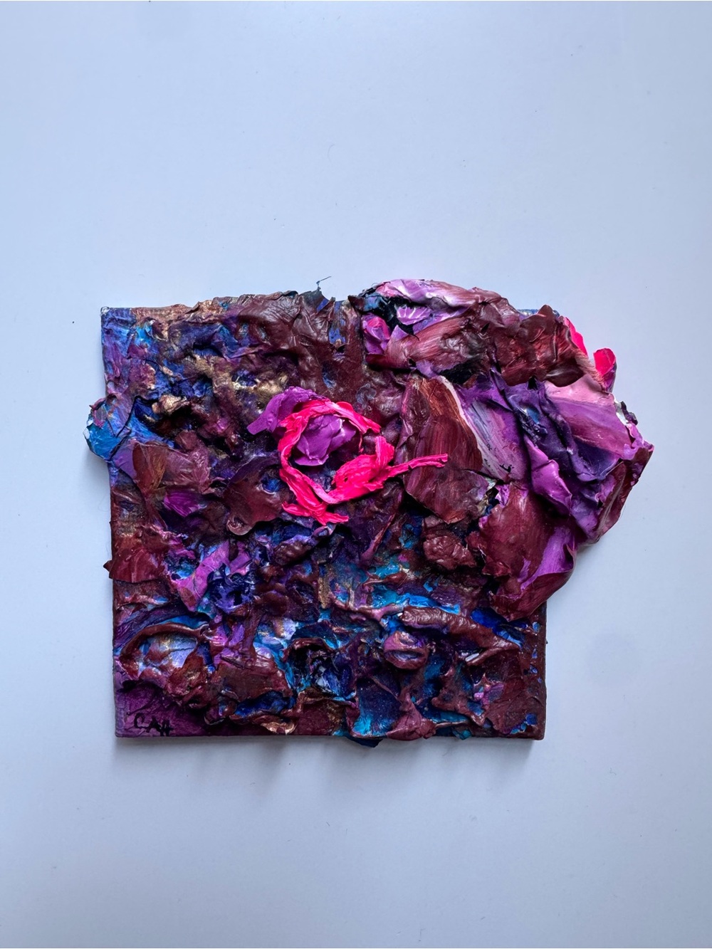 Contemporary Textured Wall Art - Purple & Pink Abstract - Free with purchase